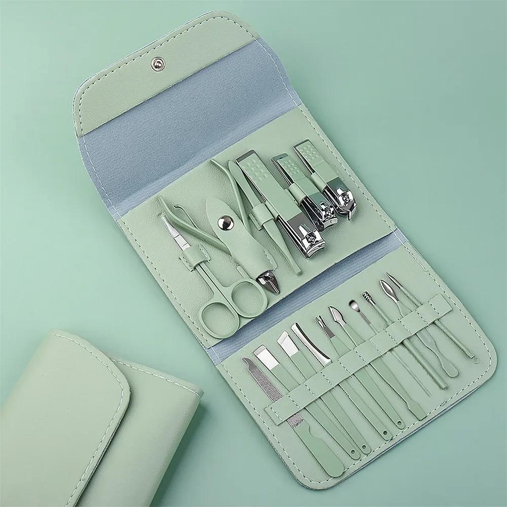 

BEPAN 16Pcs Professional Nail Clippers Manicure Set with Portable Travel Case Cuticle Nippers Grooming Pedicure Tool Kit for Men&Women
