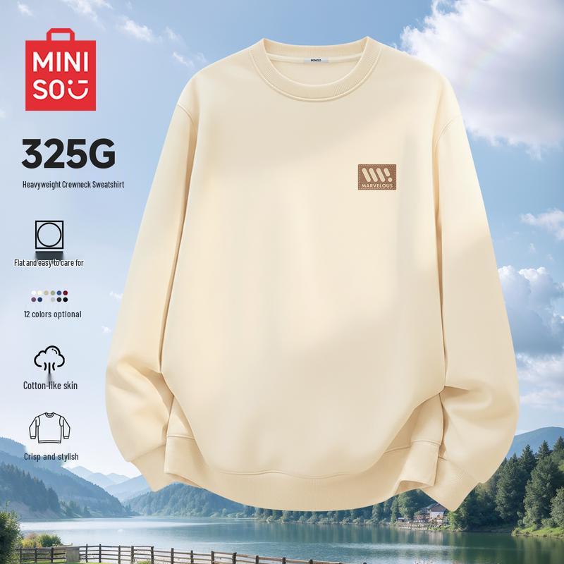 MINISO Men s American Retro Casual Round Neck Sweatshirt 3XL