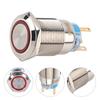 19mm 12-24V Waterproof Stainless Selflocking  ing Push Button   Red LED