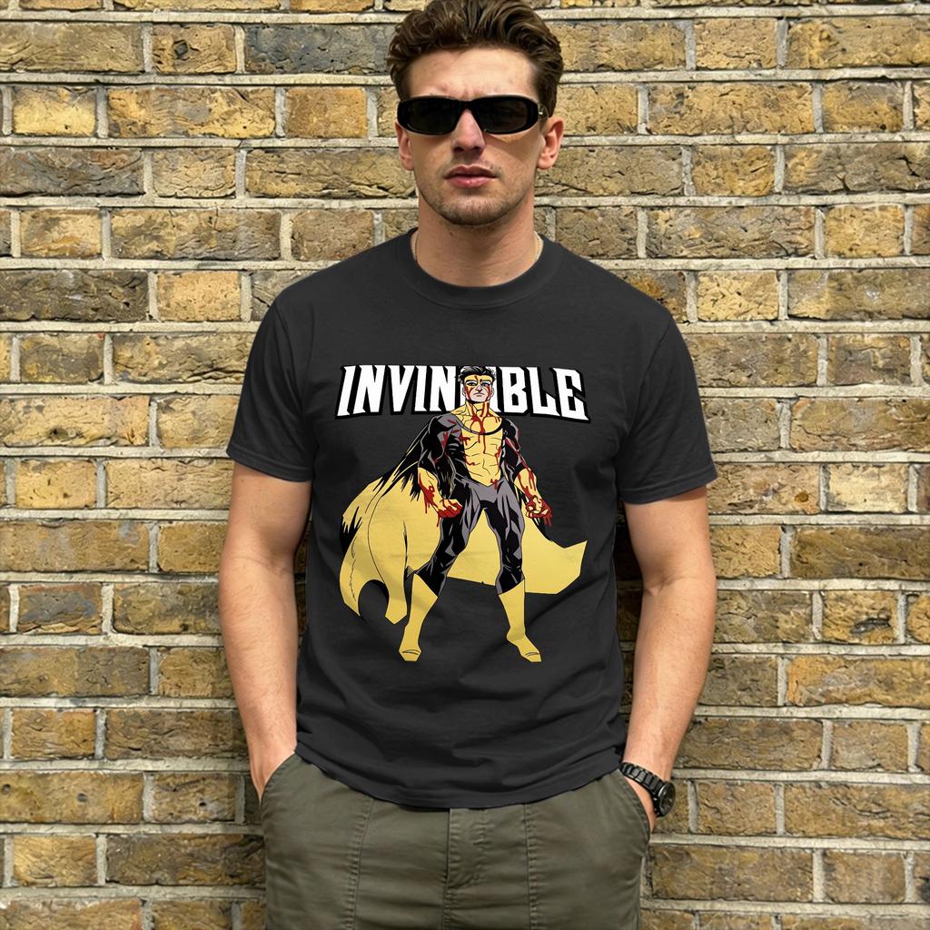 Invincibles Anime T Shirt for Unisex Cotton Vintage TShirt Round Collar Tee Shirt Short Sleeve Clothing Gift Idea