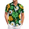 Men's Casual Short-sleeved Shirt Slim Fit Stylish Men's St. Patrick Print