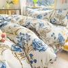 Spring Summer Aloe Cotton Printed Duvet & Bed Sheet Set - Brushed Single Bedding for Dorms