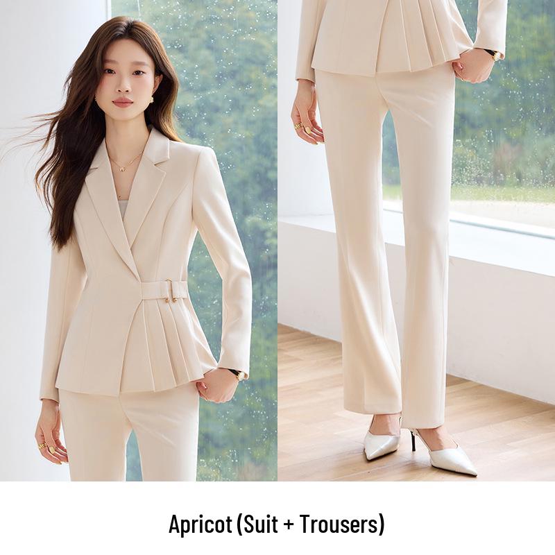 2025 Autumn Apricot Women's Suit Set: Professional Attire for Hotel and Jewelry Store Managers
