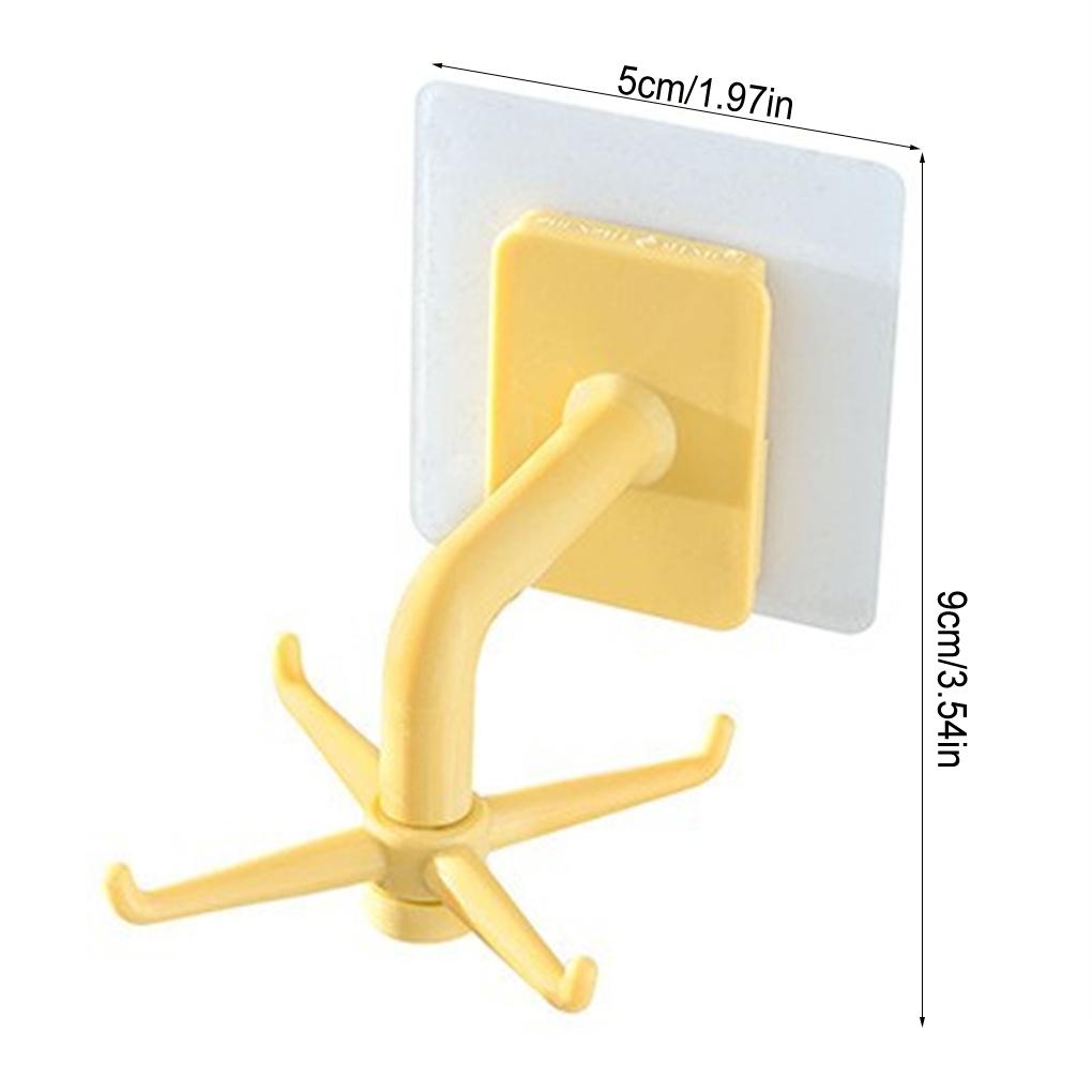 4-claw Wall Hooks Cooking Tool Spoon Storage Holder Self Adhesive 360° Swivel Multi-functional Kitchenware Hanger Bathroom