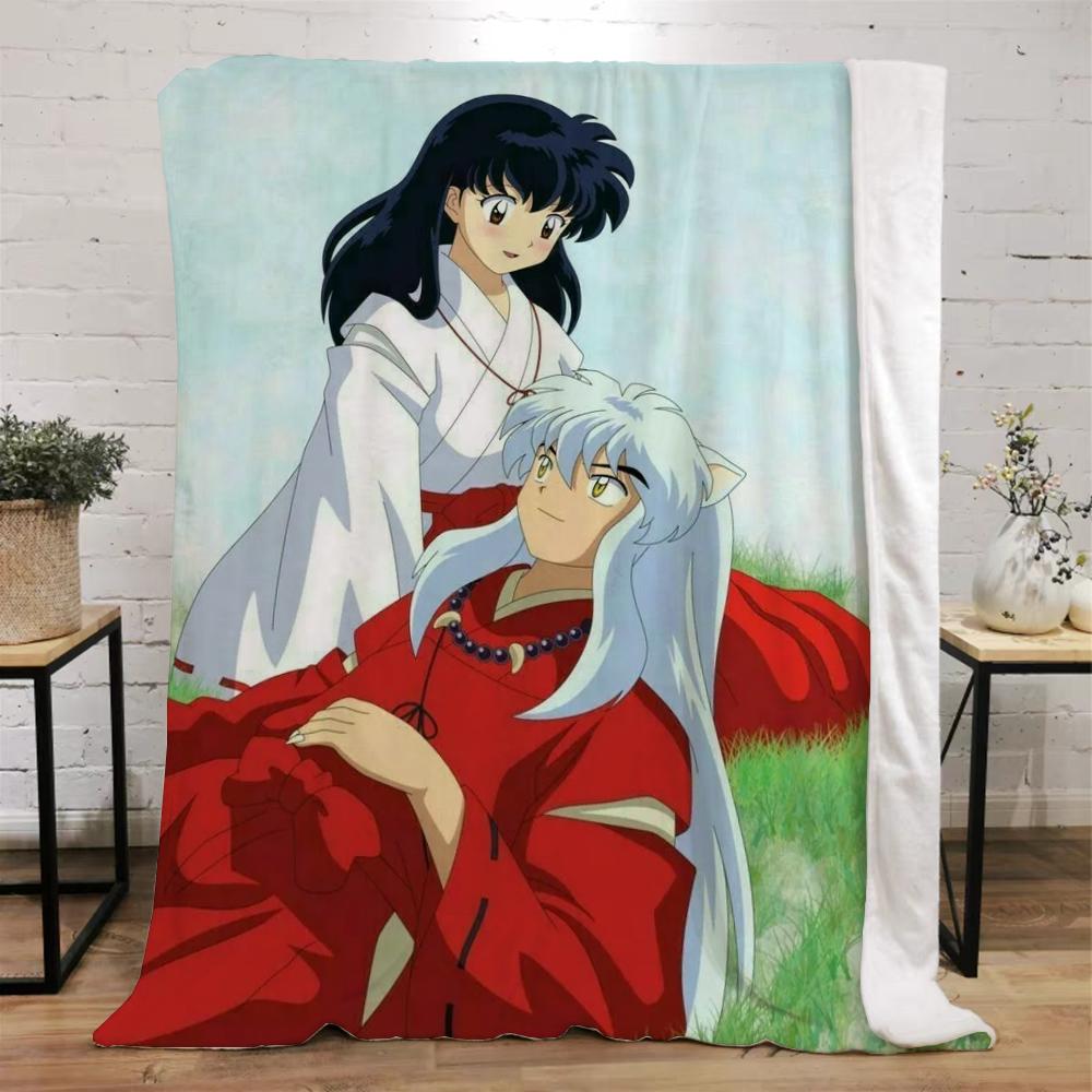 Inuyasha Warm Winter Blankets for Sofa Cover Blanket Bed Throw Luxury Bedding Beach Towel Knitted Plaid Home and Decoration Knee