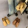 2025 new business casual retro versatile leather shoes couple comfortable casual shoes one pedal lazy shoes
