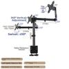 Rotating Monitor Stand 1/2/3 Screen Height Adjustable Dual Screen Monitor Mount Mechanical Arm Heavy Duty Clamp on Monitor Arm