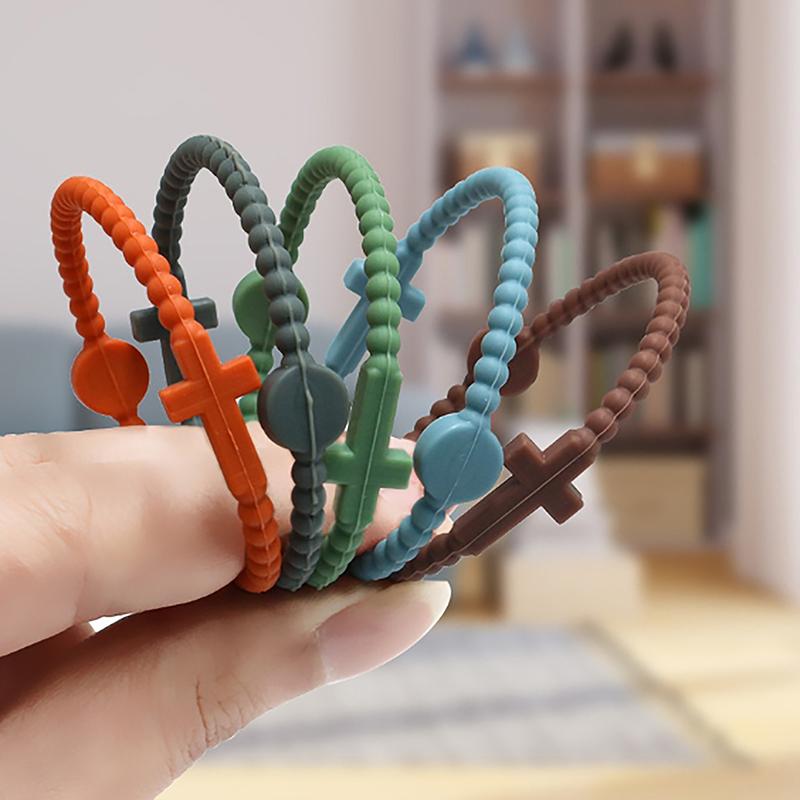 5 stk Enkelt korsarmbånd Silikon Tynne armbånd Barnas Fargerike armbånd