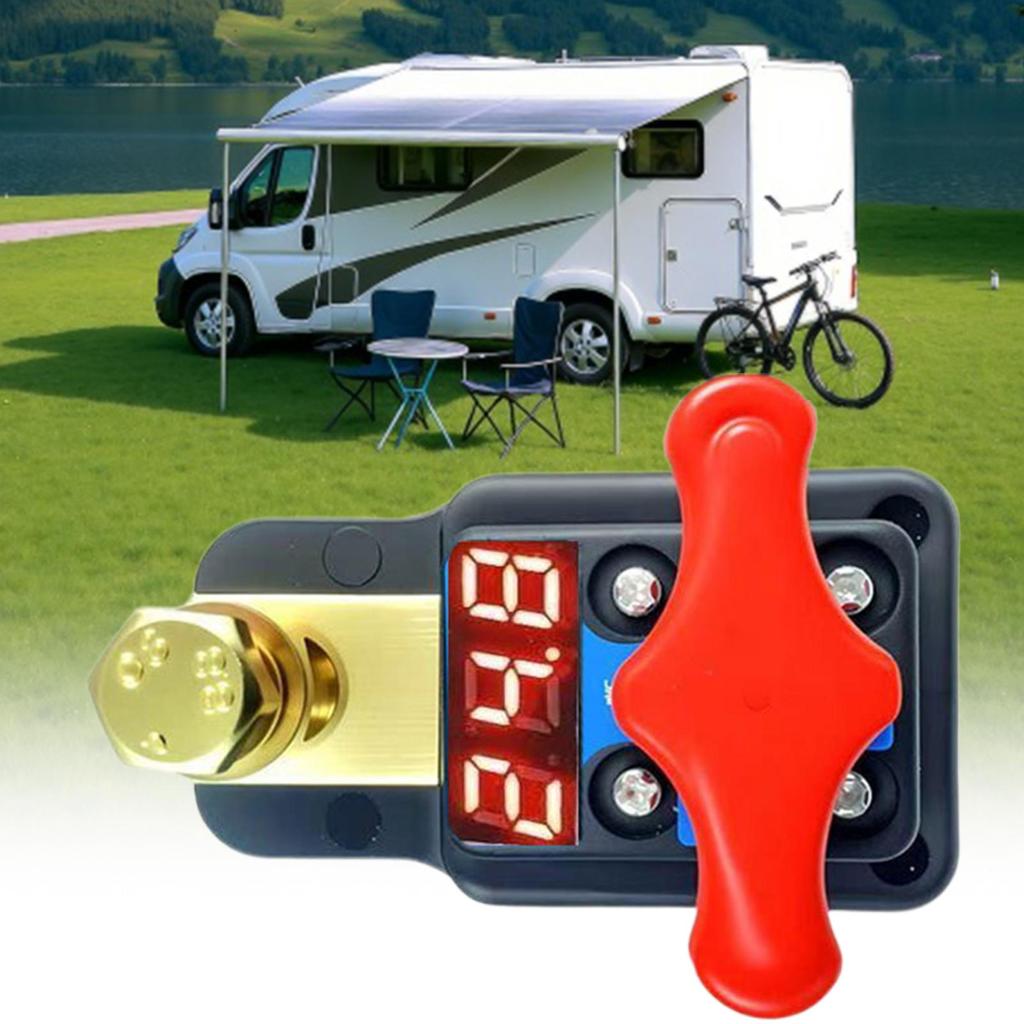 Car Battery Power Off 12V-24V Power Off Switches with Digital Display Automobile Battery Isolator Shut for Long-Term Parking