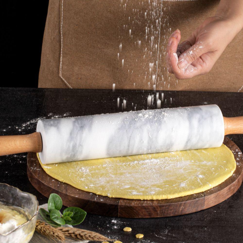 Smooth Surface Dough Roller Wooden Handle Rolled-out Dough Stick Marble Rolling Pin Cookie