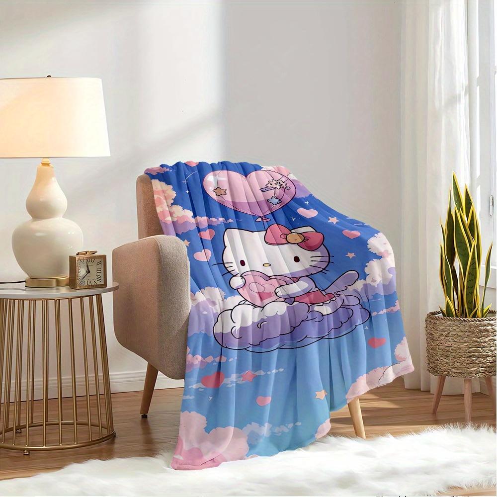 1pc Hello Kitty Heart Balloon Cloud Blanket - Seasonal Home Decor, Cozy and Machine Washable, Great for All Ages, Perfect Gift for All Famil