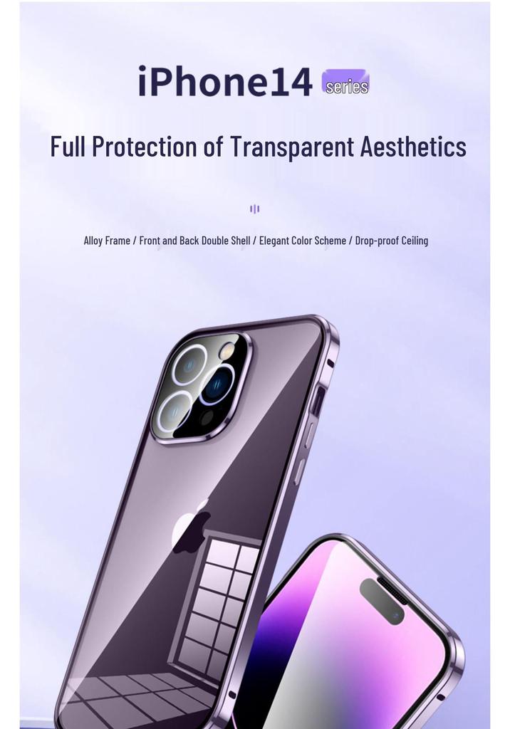 Coque Magnétique Double Face Apple 17 Pro Max avec Couverture Complète des Objectifs pour iPhone 16/13