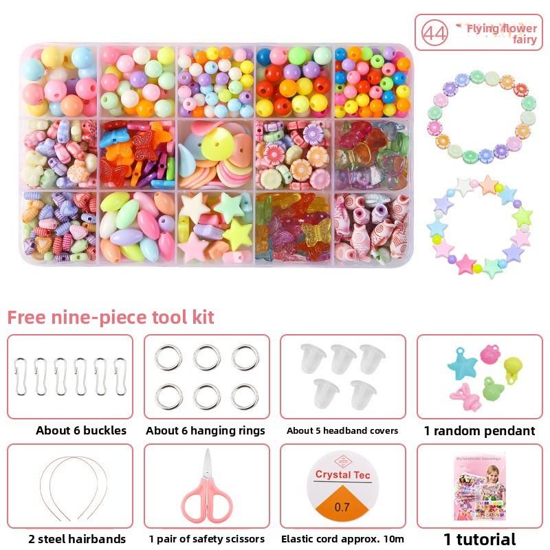 Children Bead Crafting Set Colorful Plastic Materials Handmade Accessories Gift