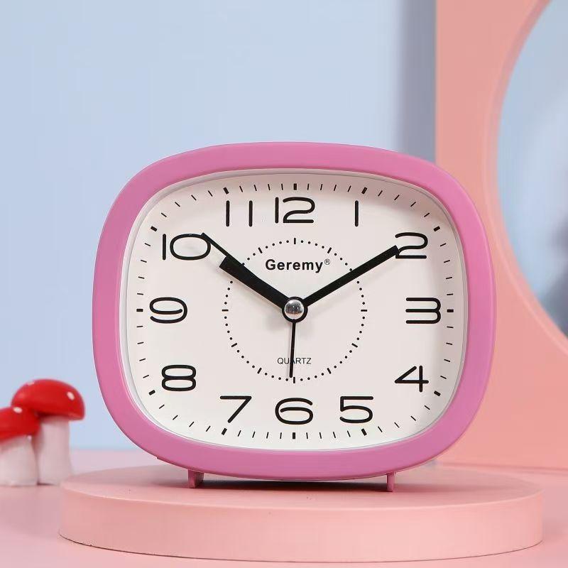 Nordic Simple Alarm Clock Student Bedside Silent Clock Multi-functional Desktop Ornament Small Desk Clock Desk Quartz Clock