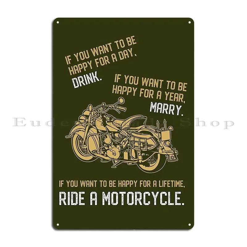 Motorcycle Rider Metal Sign Living Room Mural Create Printing Cinema Tin Sign Poster