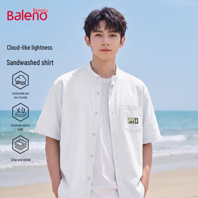 Baleno Men s Ice Silk Henley Short Sleeve Casual Shirt XL
