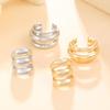Punk Multi-Layer Metal Ear Clip Vintage Irregular Non Piercing Chunky Round Circle Clip Earring for Women Jewelry Gifts