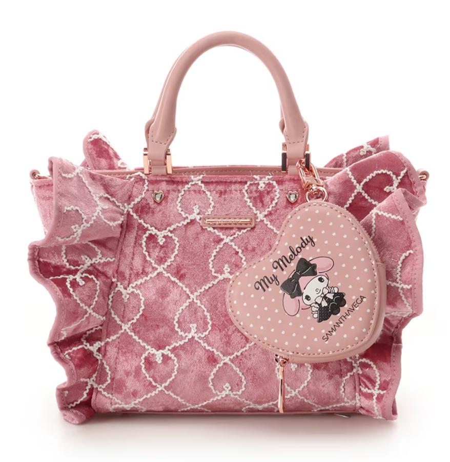 MY MELODY x Samantha Vega Frill BAG Pouch case Sanrio Cute Pink Japan FS