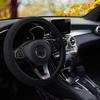38cm Vier Jahreszeiten Auto Lenkradbezug Elastisch Rund/D-Form Universal Lenkradbezug Rutschfest Auto Autozubehör