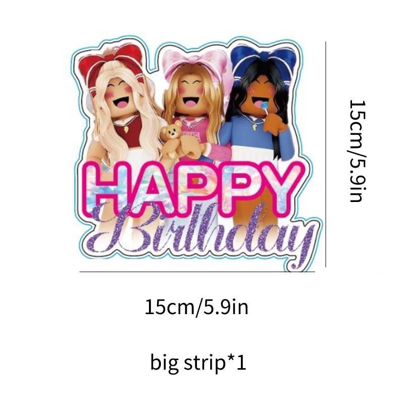 Pink Girl Gaming Theme Kids Birthday Party Tableware Set Roblox Girl Decorations Supplies