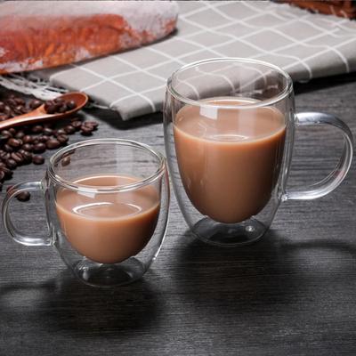 250/350/450ml Transparent Glass Coffee Mug Milk Whiskey Beer Double Wall Heat Resistant Cocktail Vodka Drinkware Tumbler Cups