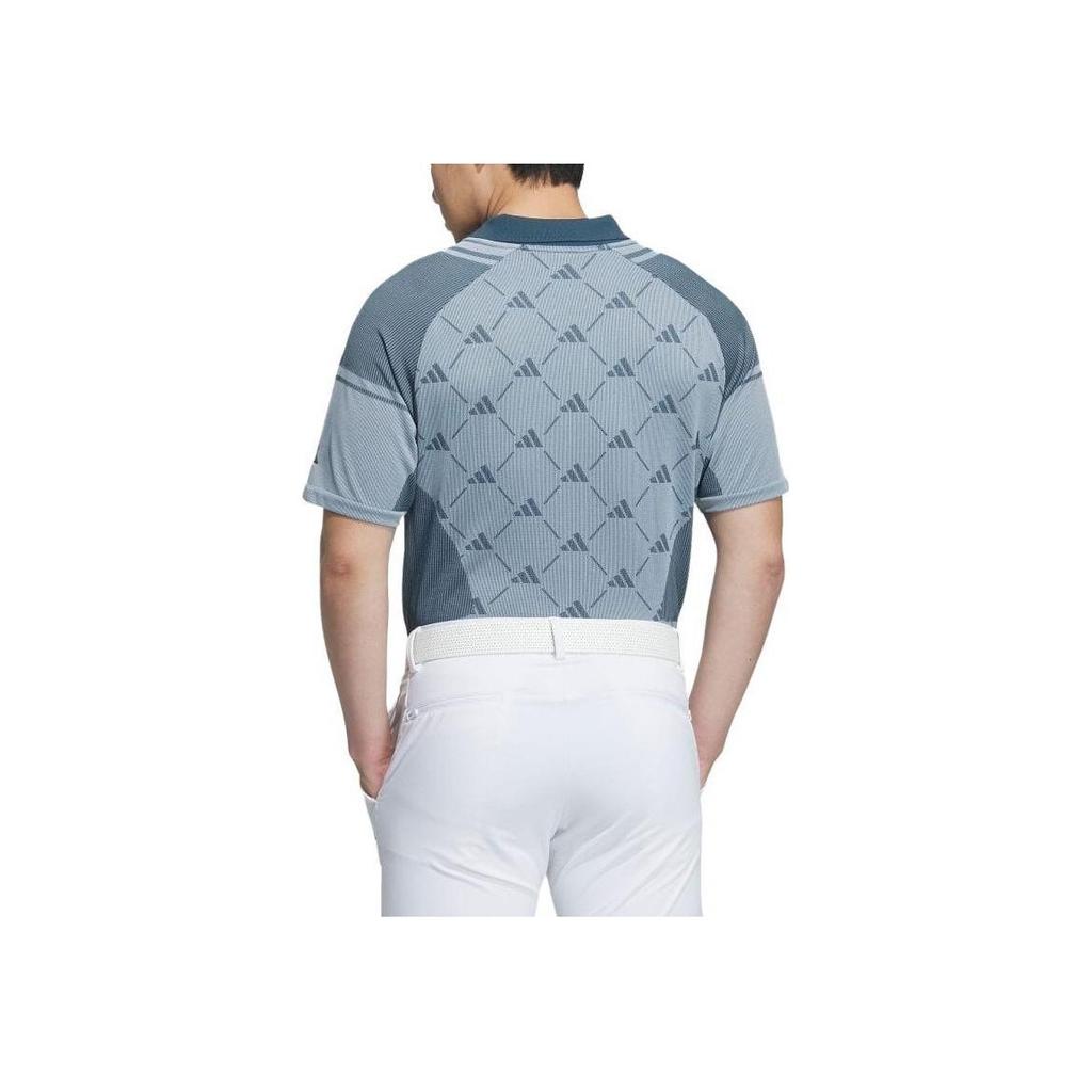 adidas Logo All Over Print Short Sleeve Polo Shirt Men Polo Shirts Arctic-Blue HZ6073