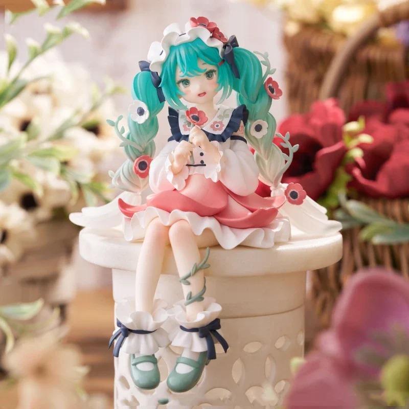 In Stock FuRyu Hatsune Miku Noodle Stopper Flower Fairy Series -Anemone Ver.- 14CM PVC Anime Action Figures Model Collection Toy