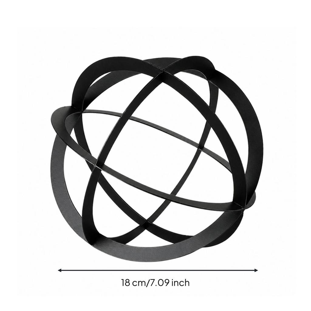 Metal Geometric Sculpture Decorative with Interlocking Rings Elegant