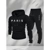 Mens Hooded Oversized Sweatshirt Set Long Sleeve Top Pants Casual Sportswear