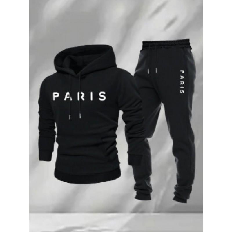 Mens Hooded Oversized Sweatshirt Set Long Sleeve Top Pants Casual Sportswear