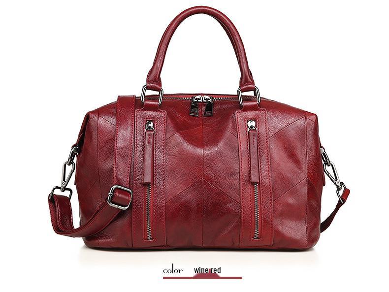 Women's Top Grain Cowhide Summer Tote: European & American Style, Large Capacity, Handbag & Crossbody.