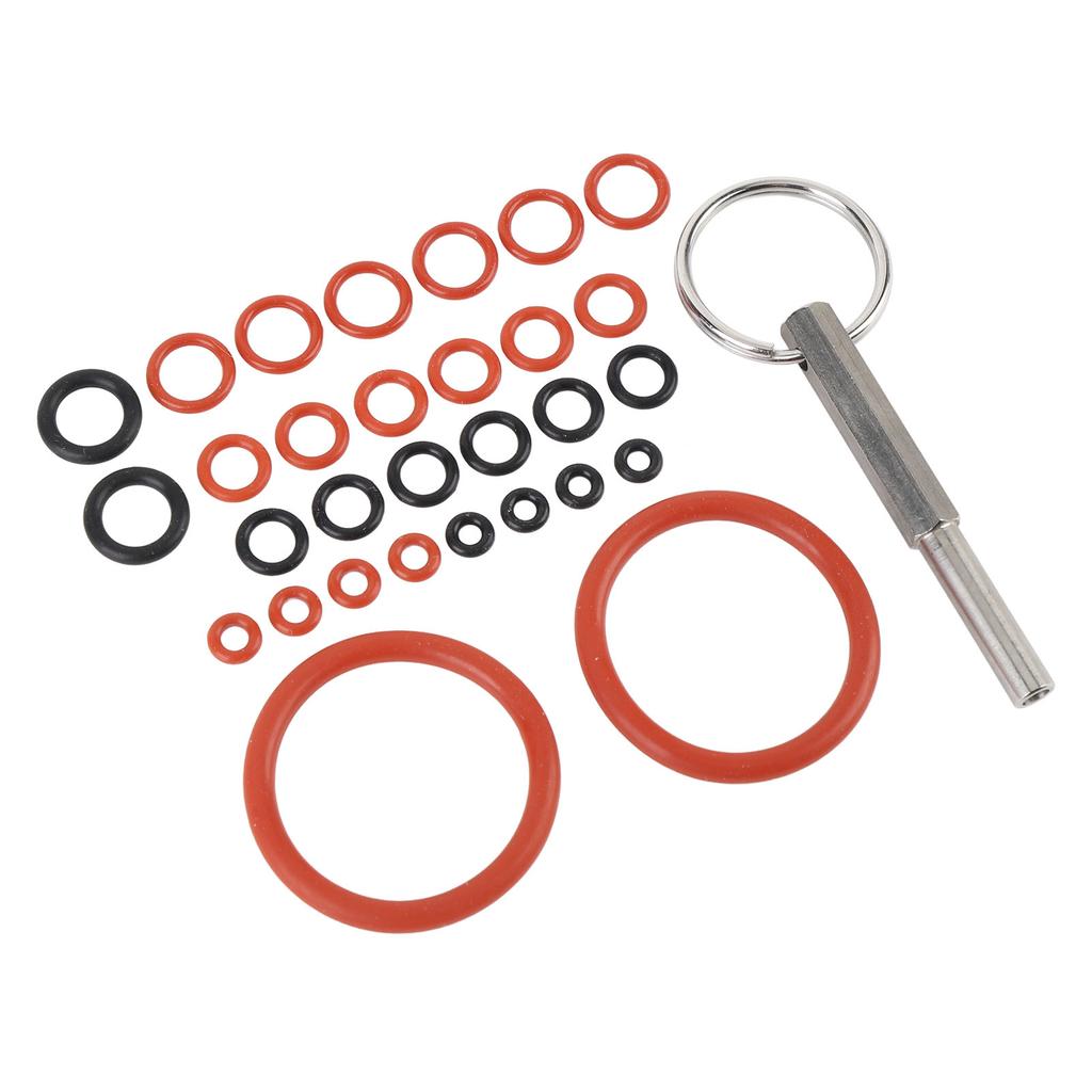 30 piezas Juntas tóricas de silicona para máquina de café con herramienta llave para reparación de máquina de café Kit de reparación de juntas tóricas de silicona Juego de mantenimiento