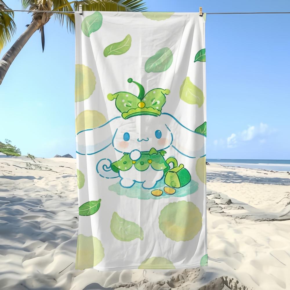 SRO Towel Textile Bathrobe C-CinnamorollS-ES Beach Quick-Drying Lightweight Portable Camping Swim Green Pool Leaf Travel