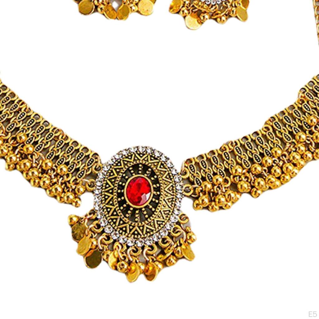 Halskette Ohrring Set Trendiger Statement Anhänger Schmuck für Bräute Mädchen
