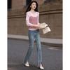 Demana Raspberry Macaron Faux Two-Piece Knit Top