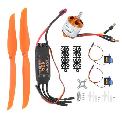 A2217 1100KV Brushless Motor 40A ESC SG90 9G Micro Servo 1060 Propeller for RC Plane(1100KV Motor