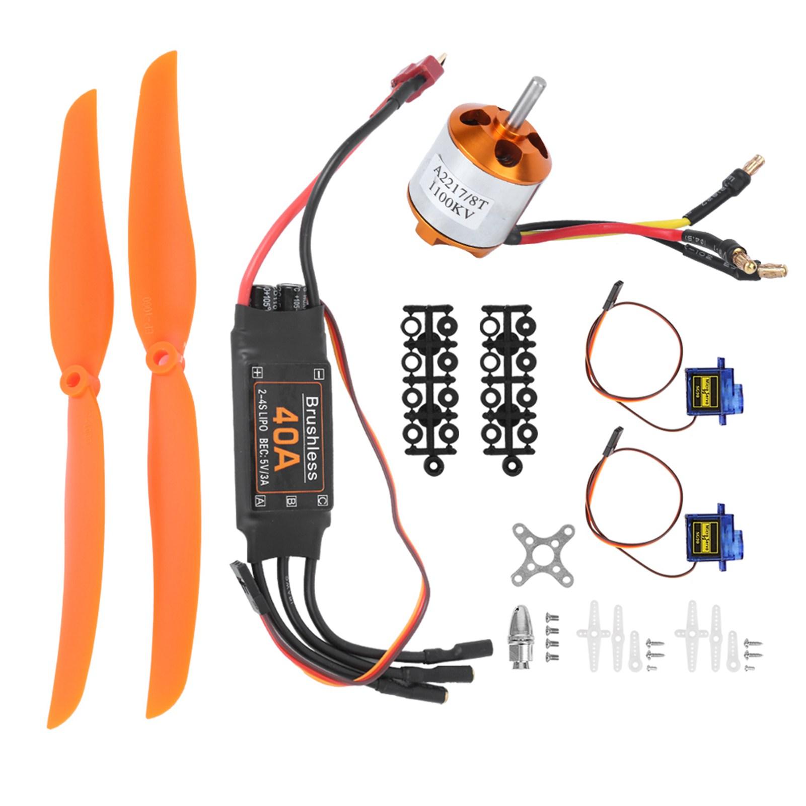 

A2217 1100KV Безщітковий двигун 40A ESC SG90 9G Micro Servo 1060 Пропелер для літака RC(Двигун 1100 кВ