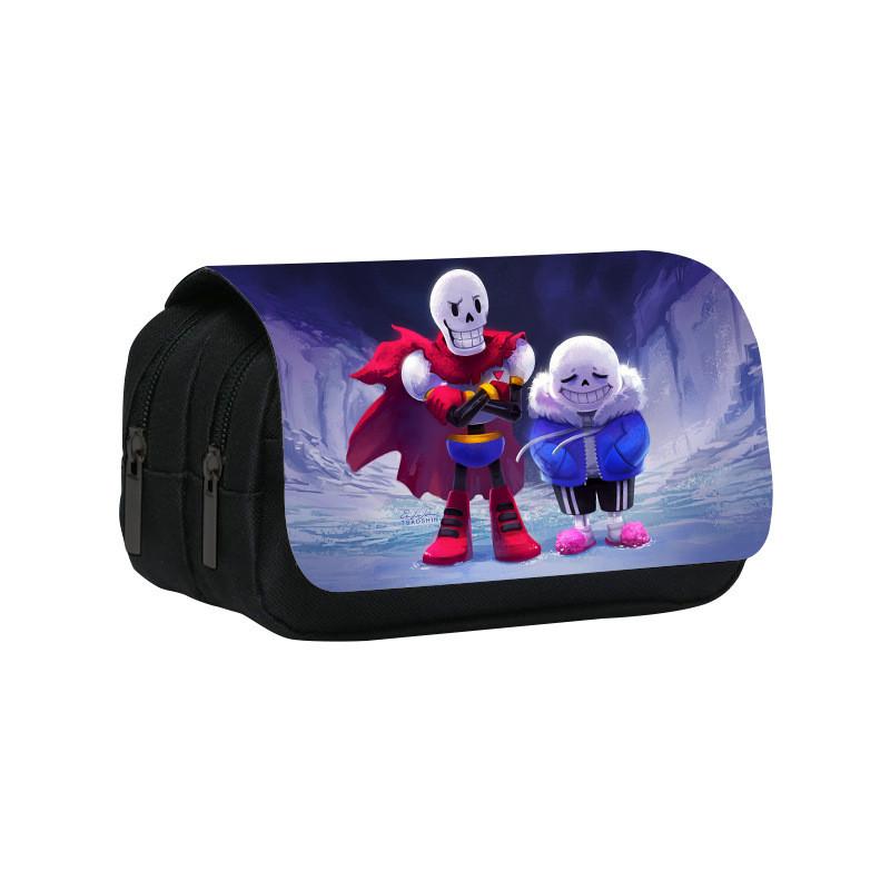 Wzór Postaci z Gry Undertale Dwustronna Torba do Przechowywania Artykułów Szkolnych Dla Uczniów i do Biura