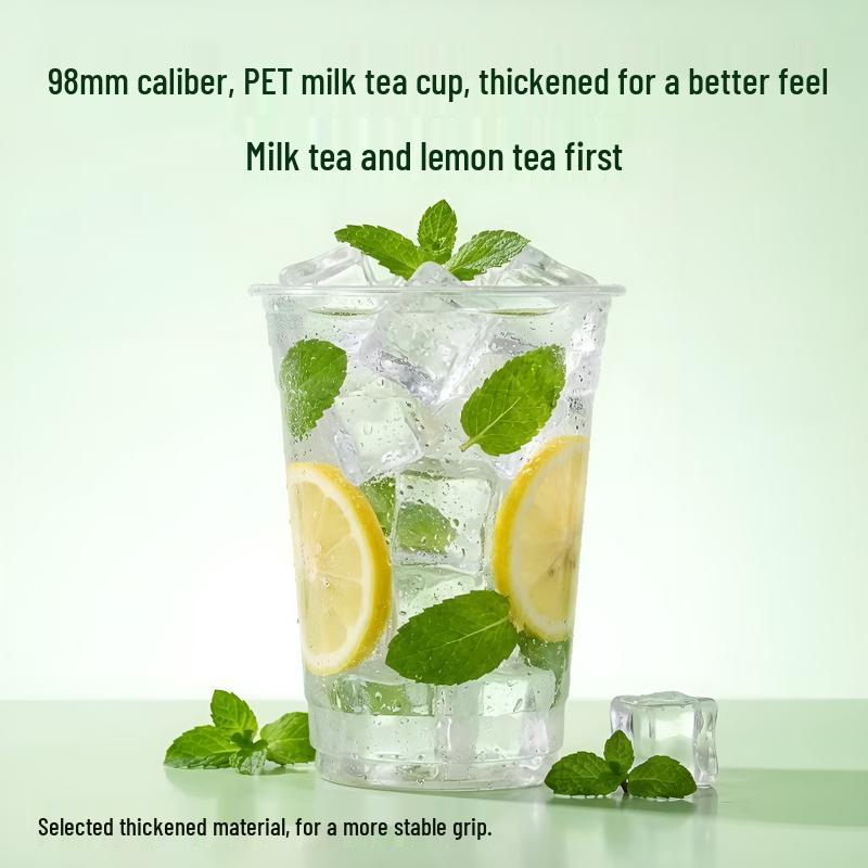 Disposable PET Cold Drink Cups with Lids