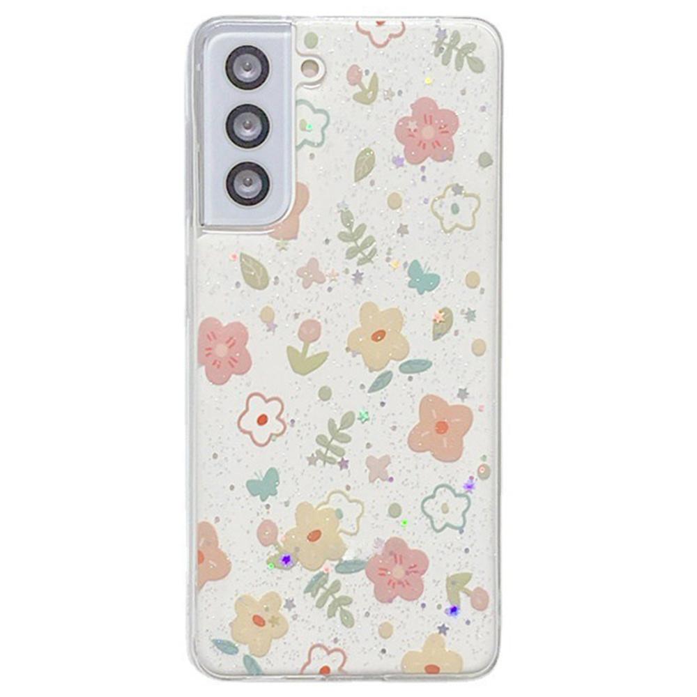 

Чехол для Samsung Galaxy S23 с цветочным узором, ТПУ, с блестками, чехол для телефона A