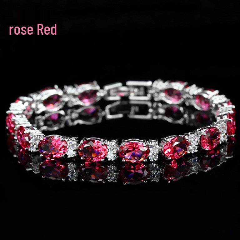Women's Multicolor Zircon Crystal Bracelet - Non-Fading Gemstone Jewelry