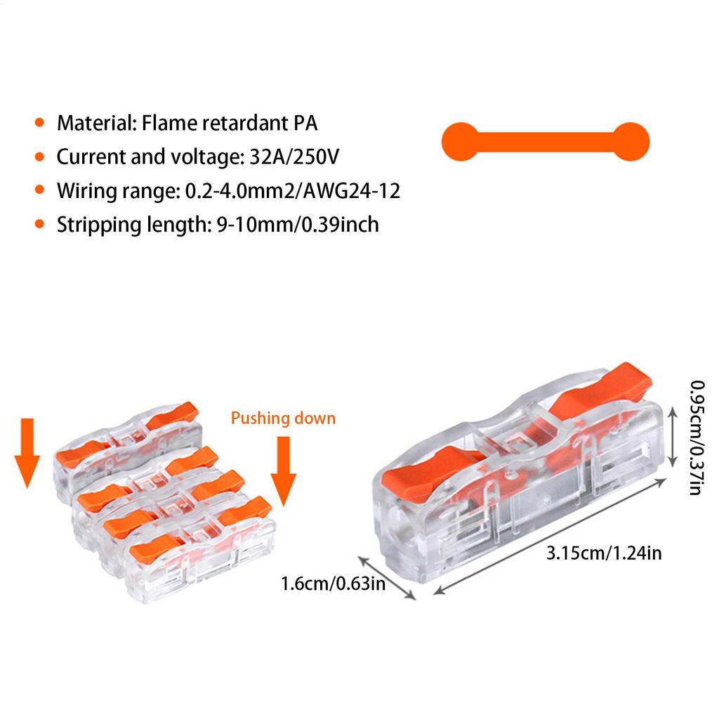Lever Nut Splicing Wire Connector Inline Wire Connector Lever 1 To 1 Quick Conductor Combination Compact Splicing Wire
