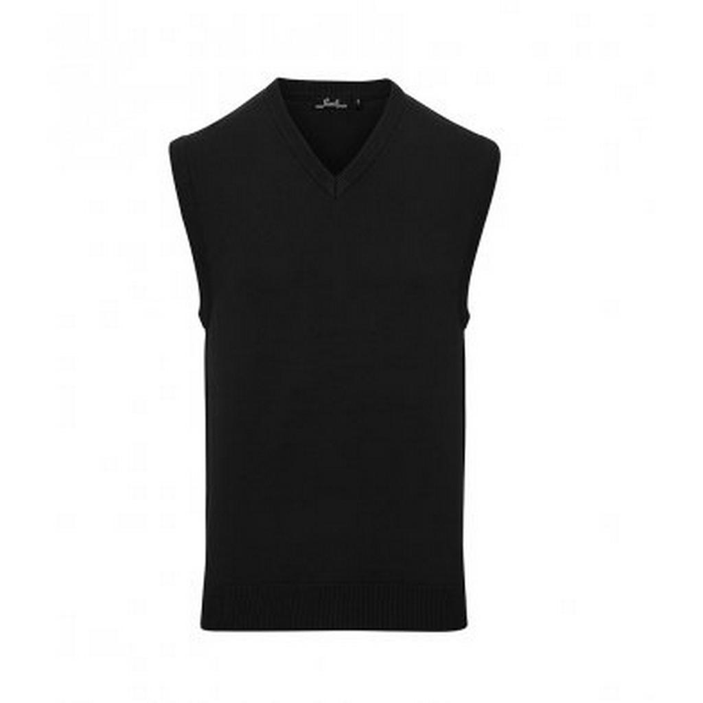 Premier Mens Sleeveless Cotton Acrylic V Neck Sweater
