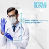 Romsons Blue Nitrile Medical Examination Powdered Hand Gloves, Large (100 Pcs/Box)