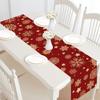 Xmas Ornaments 30x182cm Christmas Table Runner Long Luxury Dacron Table Runner Pastoral Style Vintage Tablecloth Party