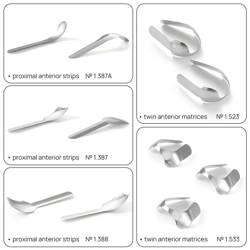 Dental Matrix Bands Anterior Proximal Strips Sectional Contoured Matrices Large Small Twin Dentistry Restoration Materials