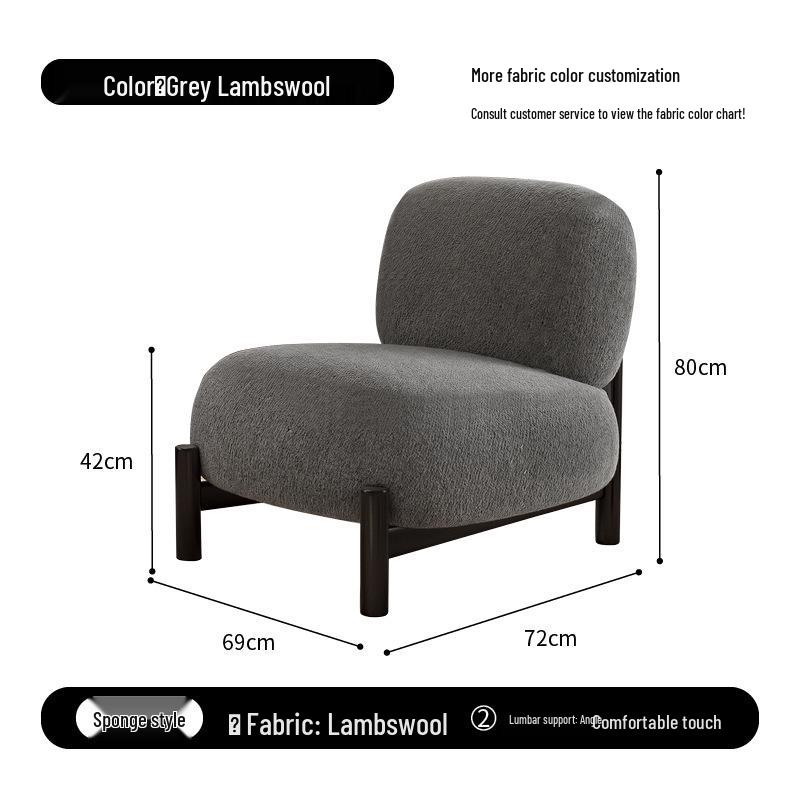Luxury Minimalist Designer Single Sofa Chair for Living Room or Balcony