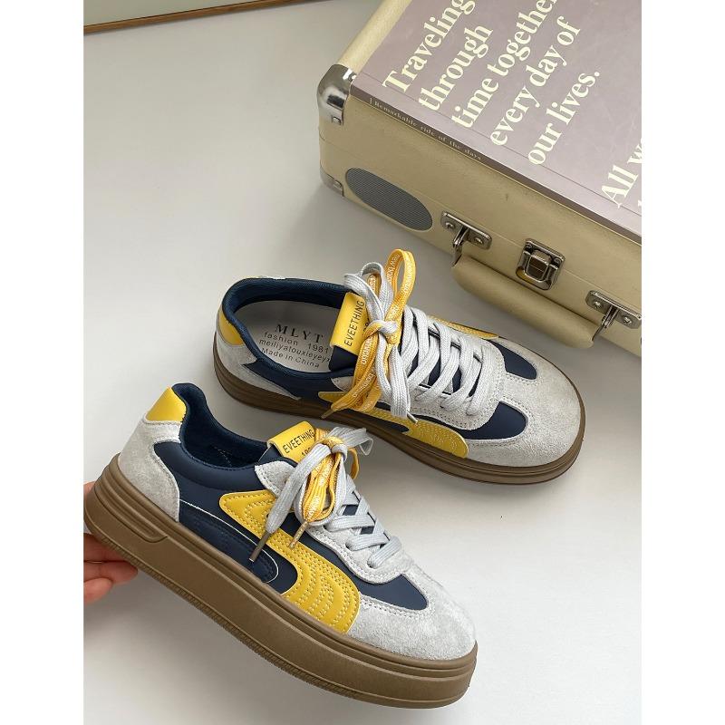 Damenschuhe neue Frühling und Herbst Nische Shell Head weiße Schuhe Plateau vielseitige Sport-Board-Schuhe lässig