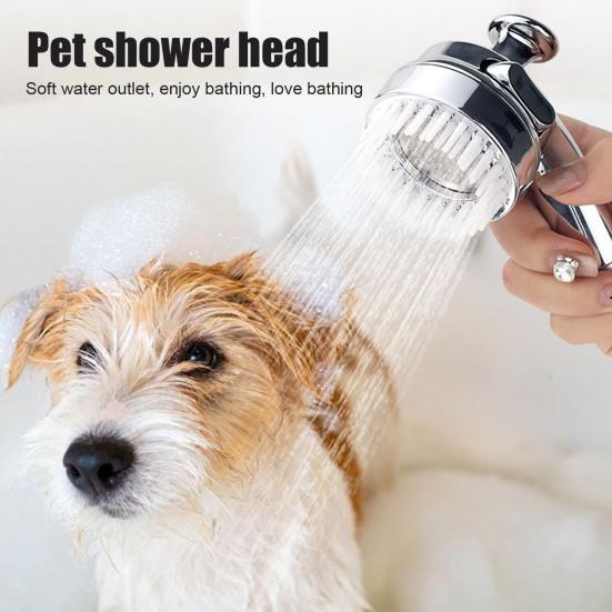 Dog Shower Head Attachment High Pressure Handheld Sprayer Head with Massage Brush Pet Shower Supplies for Dog Bathing