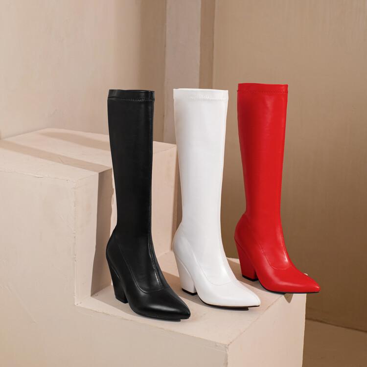 

Новые модные узкие ботинки на высоком толстом каблуке